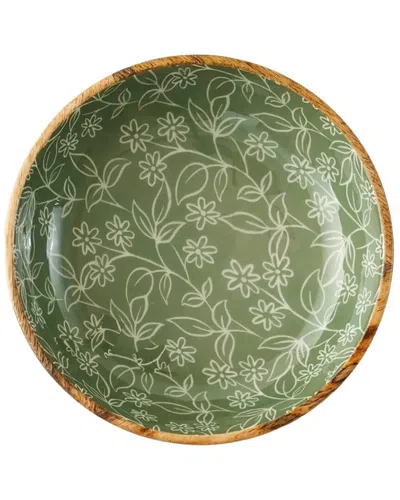 Bella Maison Floral Mango Serving Bowl In Green