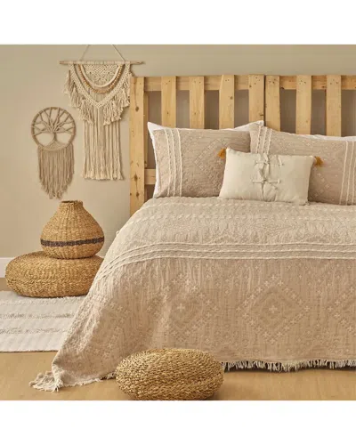 Bella Maison Glorinda Cotton Coverlet Set In Neutral