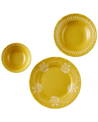 Bella Maison Indian 12pc Porcelain Mustard Dinnerware Set In Yellow