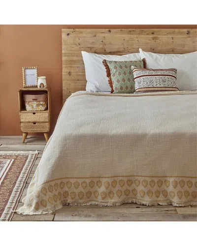 Bella Maison Indian Art Cotton Jacquard Coverlet Set In Neutral