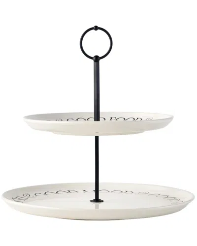 Bella Maison Motto 2-tier Ceramic Serving Stand In Neutral