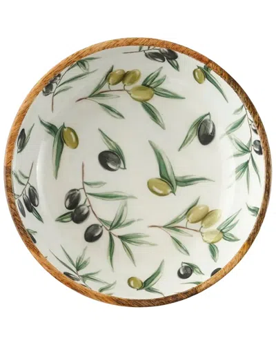 Bella Maison Olive Mango Wood Serving Bowl In Multi