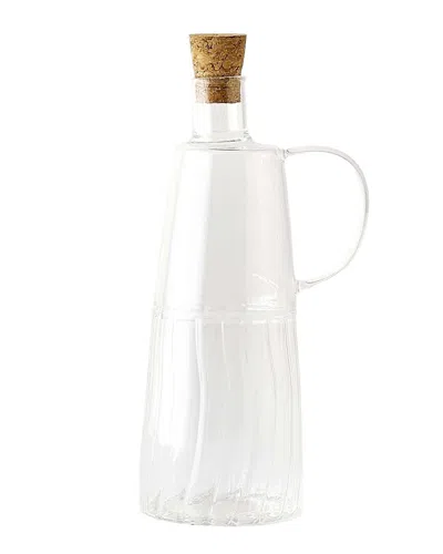 Bella Maison Reed Glass Oil Cruet With Cork Stopper In Transparent