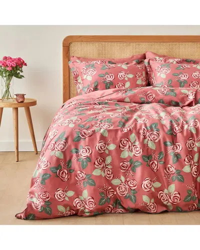 Bella Maison Rose Cotton Sateen Duvet Cover Set In Pink