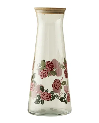 Bella Maison Rose Glass Carafe With Wooden Lid In Multi
