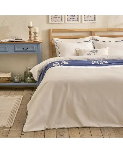 Bella Maison Scallop Cotton Sateen Duvet Set In Neutral
