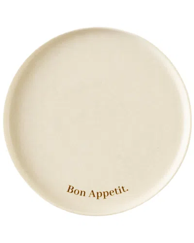 Bella Maison Set Of 2 Bon Appétit Porcelain Dessert Plates In Brown