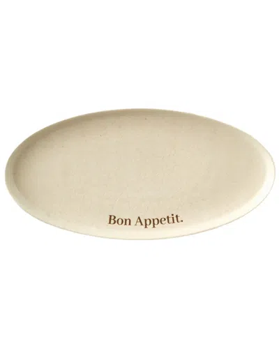 Bella Maison Set Of 2 Bon Appetit Porcelain Oval Serving Platters In Neutral