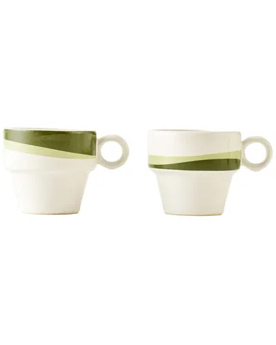 Bella Maison Set Of 2 Flow Ceramic Espresso Cups In Neutral