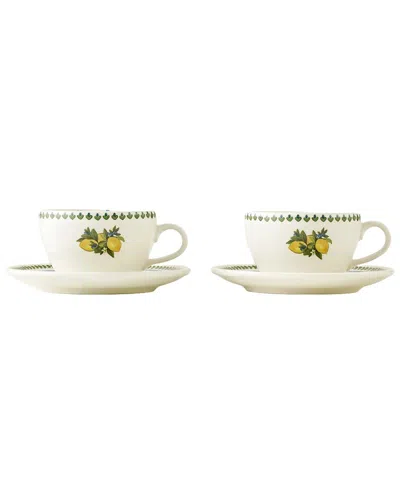 Bella Maison Set Of 2 Limoncello Porcelain Tea Cups In Multi