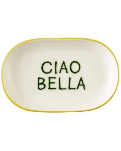 Bella Maison Set Of 2 Line Oval Porcelain Serving Platters In Green