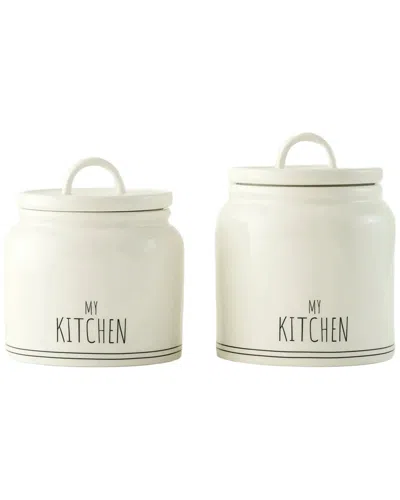 Bella Maison Set Of 2 My Kitchen Porcelain Jars In Neutral