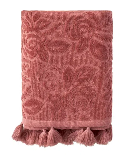 Bella Maison Set Of 2 Rose Jacquard Turkish Cotton Hand Towels In Pink