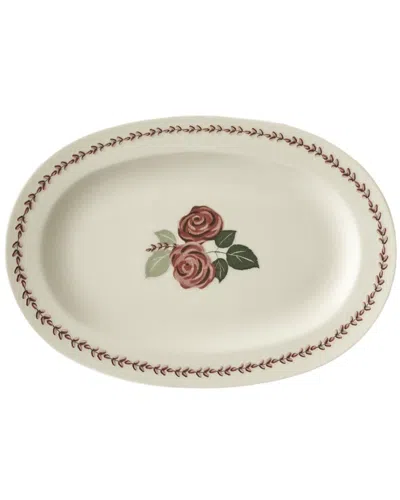 Bella Maison Set Of 2 Rose Porcelain Oval Serving Platters In White