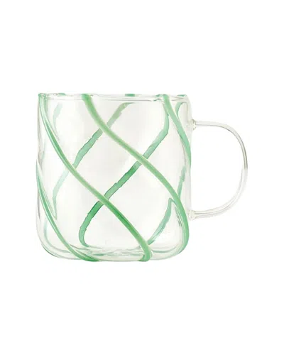 Bella Maison Set Of 2 Slice Glass Mugs In Green