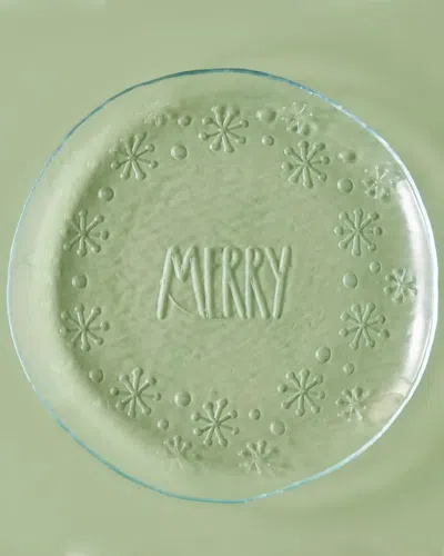 Bella Maison Set Of 4 Merry Glass Serving Plates In Transparent