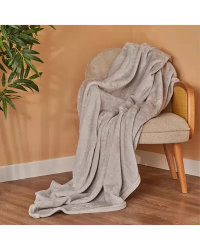 Bella Maison Shelly Wellsoft Plush Throw Blanket In Gray