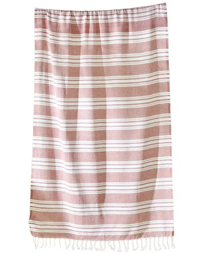 Bella Maison Stripe Turkish Cotton Peshtemal Towel In Brown