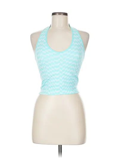 Pre-owned Bella Seamless Tank Top Blue Halter Neckline Tops