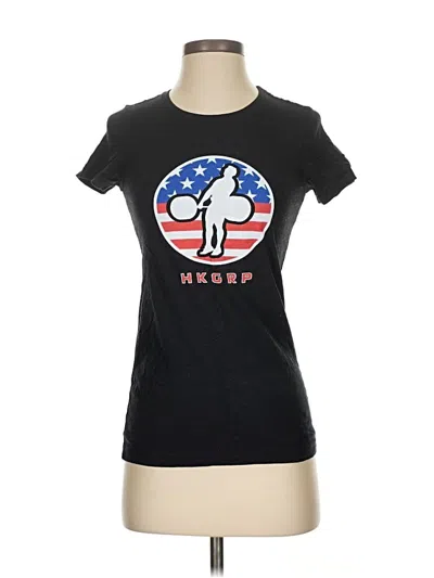 Pre-owned Bella Short Sleeve Top Black Scoop Neck Tops