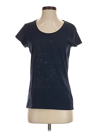 Pre-owned Bella Short Sleeve Top Blue Scoop Neck Tops