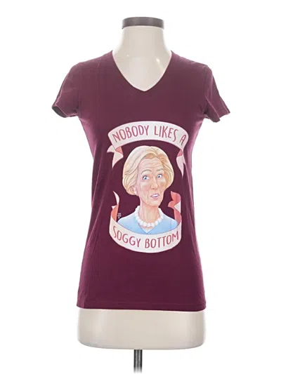 Pre-owned Bella Short Sleeve T-shirt In Burgundy