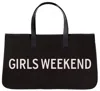 Bella Sleep + Spa Girls Weekend Canvas Tote In Black In Black