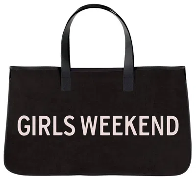 Bella Sleep + Spa Girls Weekend Canvas Tote In Black