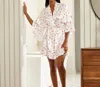 Bella Sleep + Spa Ruffled Satin Robe In Confetti