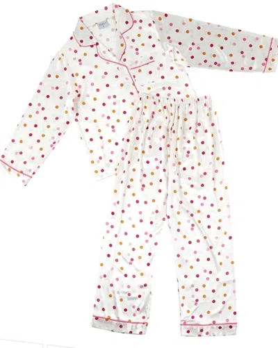 Bella Sleep + Spa Women's Long Sleeve Satin Pajama Set In Confetti In Multi