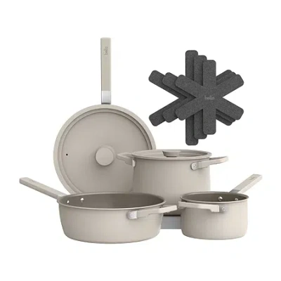 Bella Storemore Fits-anywhere Ceramic 9-pc. Cookware Set In Sand