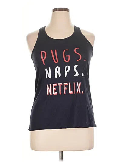 Pre-owned Bella Tank Top Blue Halter Neckline Tops
