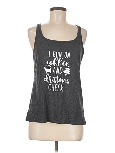 Pre-owned Bella Tank Top Gray Halter Neckline Tops