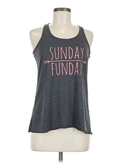 Pre-owned Bella Tank Top Gray Halter Neckline Tops