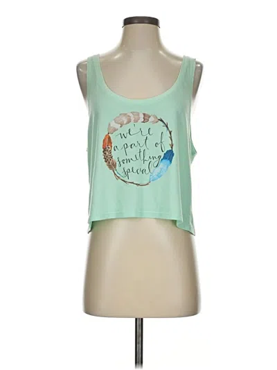 Pre-owned Bella Tank Top Green Halter Neckline Tops
