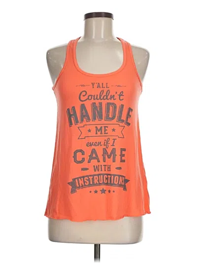 Pre-owned Bella Tank Top Orange Halter Neckline Tops