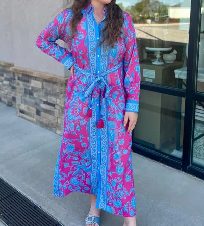 Bella Tu Astrid Shirtdress In Pink/blue In Multi