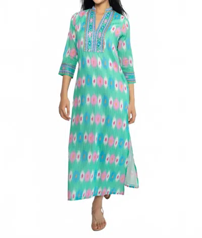 Bella Tu Caftan Maxi Dress In Mint In Green
