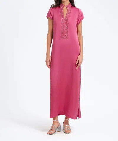 Bella Tu Cap Sleeve Caftan Maxi Dress In Berry In Purple