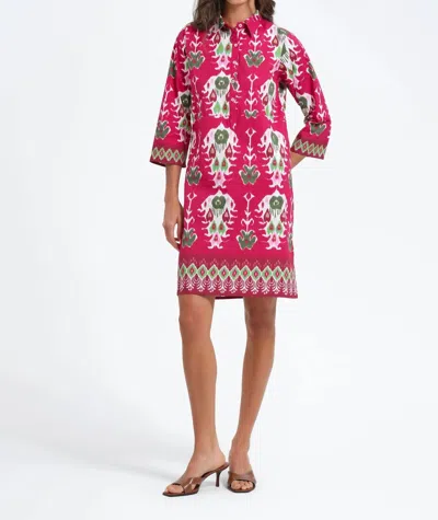 Bella Tu Charlie Collared Mini Shirtdress In Cranberry In Pink