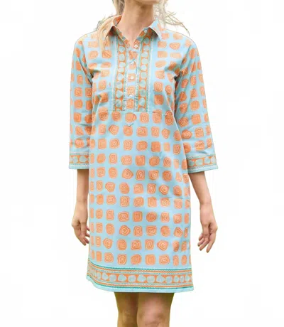 Bella Tu Charlie Dress In Aqua Dot In Multi