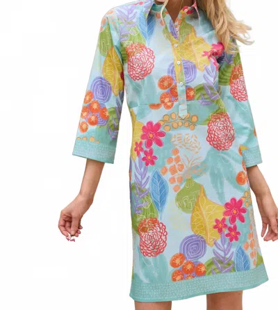 Bella Tu Charlie Zinnia Print Shirtdress In Blue