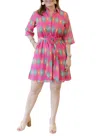 Bella Tu Ikat Dress In Pink In Pink