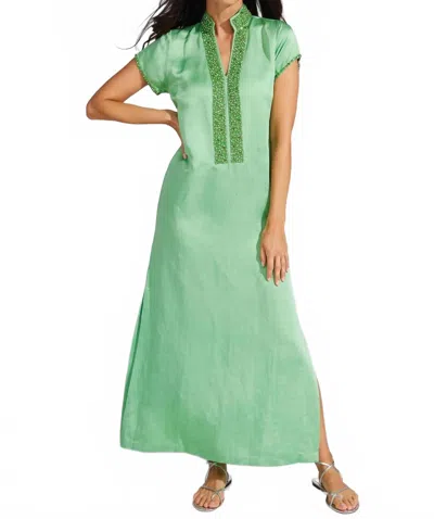 Bella Tu Meg Cap Sleeve Caftan In Pear In Green