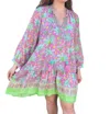 Bella Tu Palms Peasant Dress In Pink In Pink