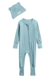 Bella Tunno Kids'  Rib One-piece & Hat Set In Blue