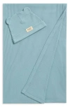 Bella Tunno Rib Swaddle Blanket & Hat Set In Blue