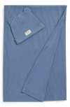 Bella Tunno Rib Swaddle Blanket & Hat Set In Blue