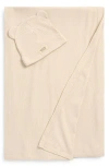 Bella Tunno Rib Swaddle Blanket & Hat Set In Neutral