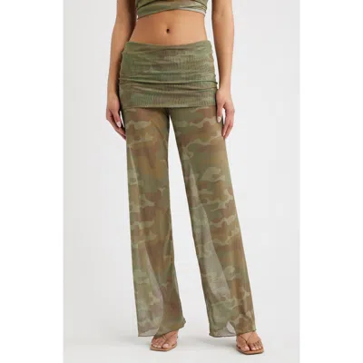Bella Venice Addison Mesh Pants In Green
